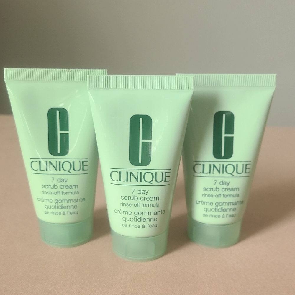 Clinique 7 Day Scrub Cream | 3 X Travel-Size 1 oz Bottles | NEW, NEVER USED